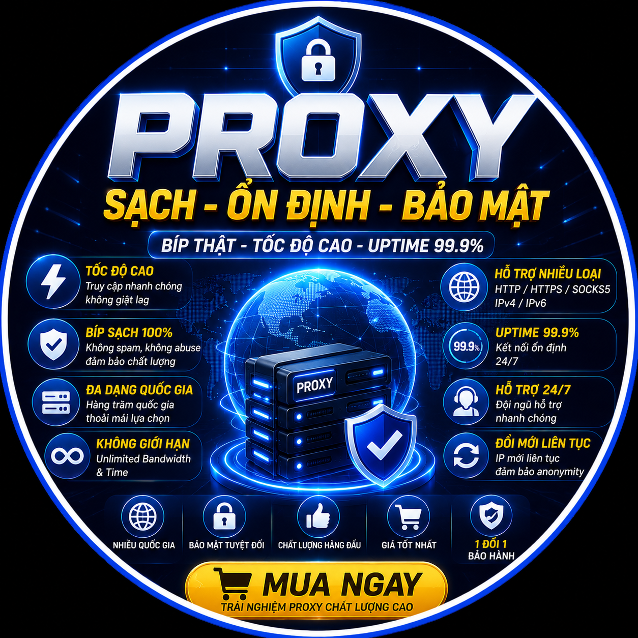 Proxy IPV4 - Dân Cư, Datacenter Việt Nam - Tốc Độ Cao - Nuôi Acc Giảm Checkpoint