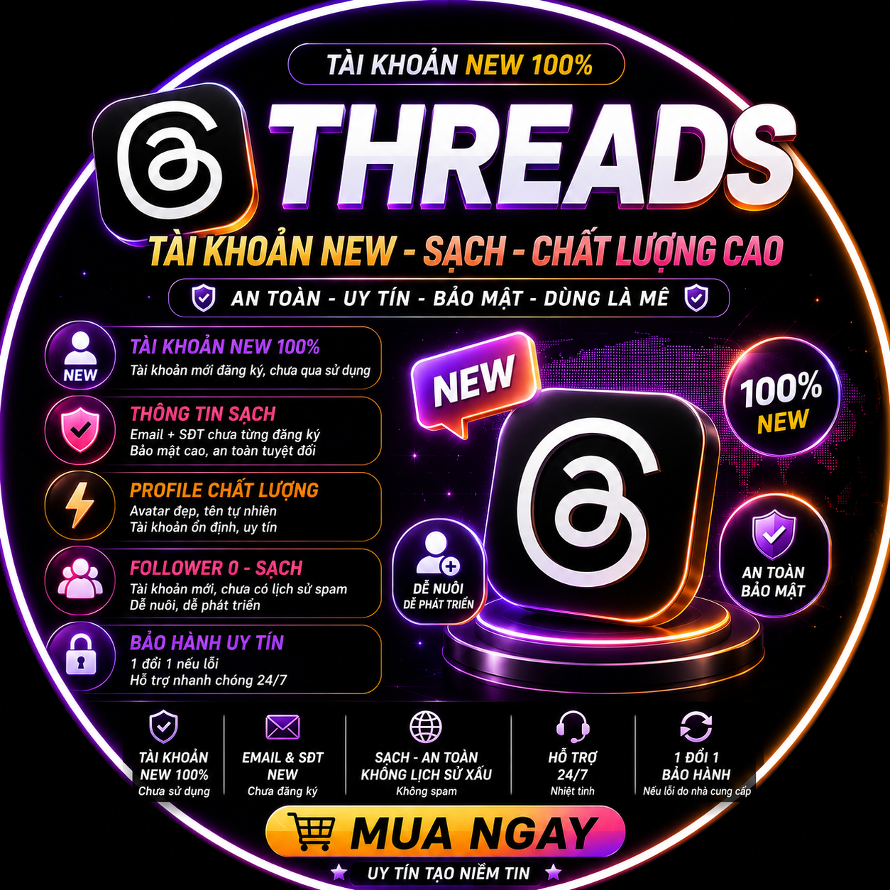 Tài Khoản Threads New Private – Nick Sạch – Trust Tự Nhiên