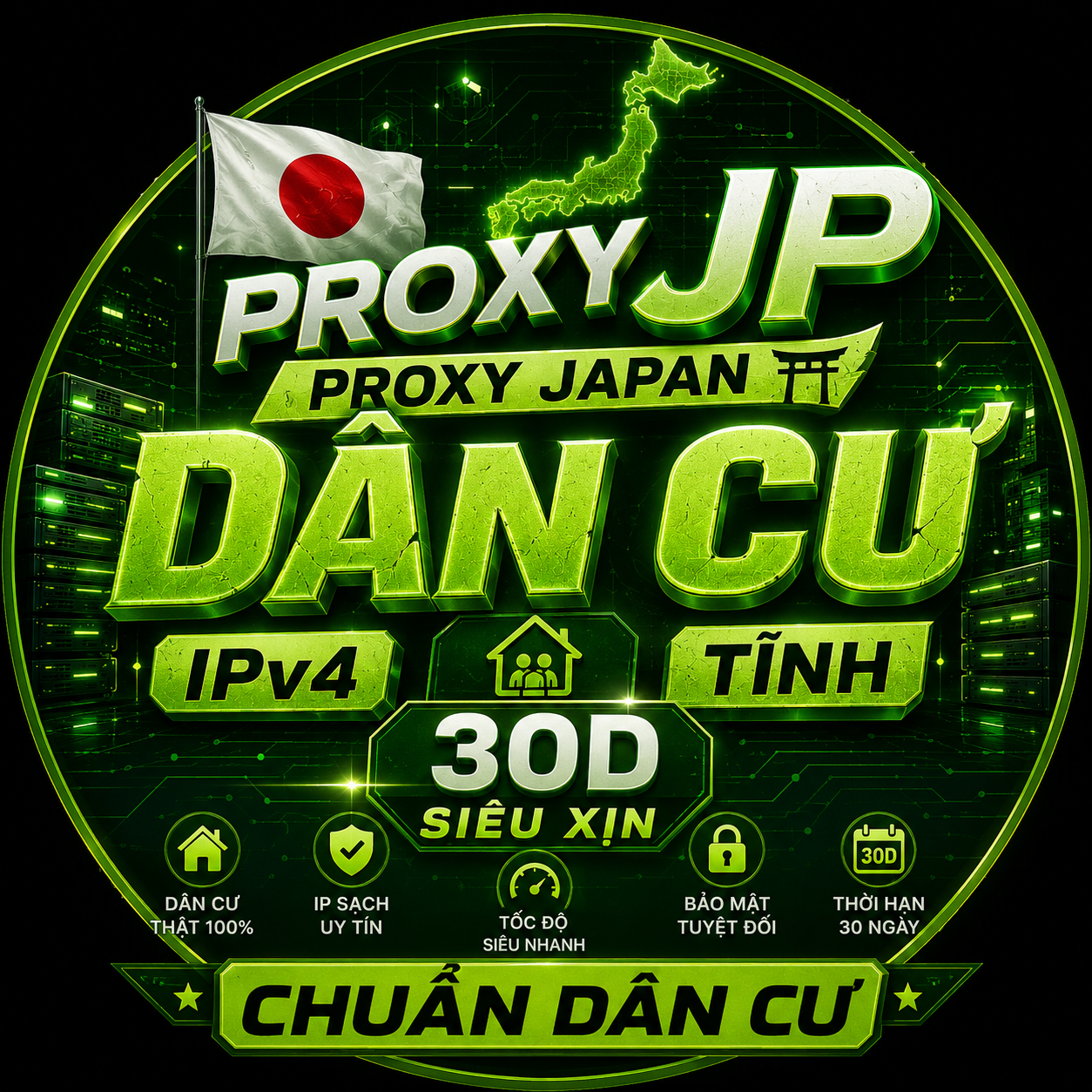 Proxy JP Dân cư IPv4 Proxy Japan Tĩnh 30D siêu xịn chuẩn dân cư