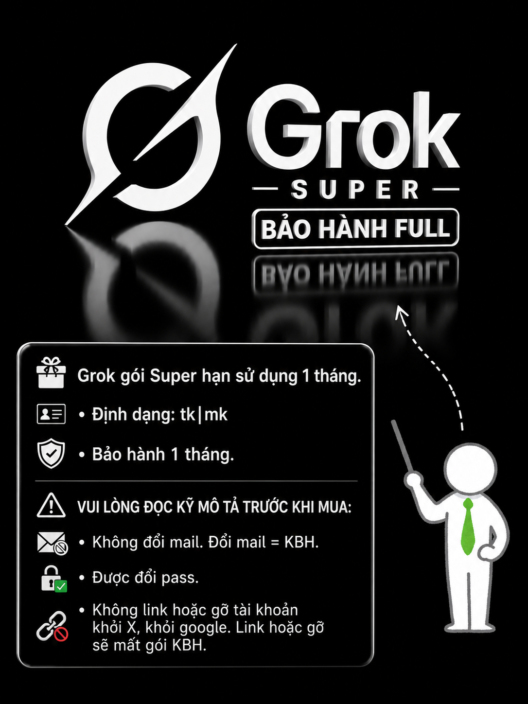Tài khoản Grok Super Dùng riêng bảo hành full GIÁ RẺ