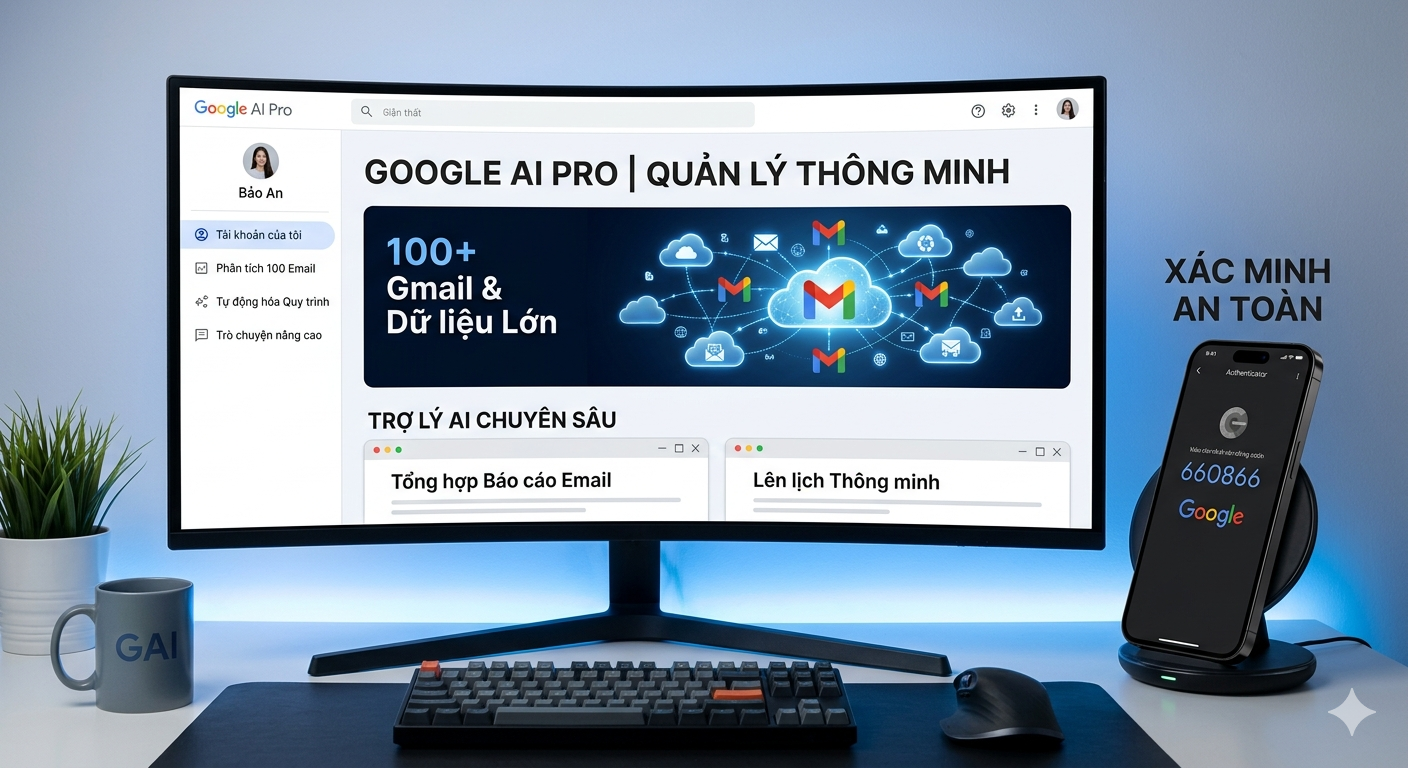 GEMINI PRO + ANTIGRAVITY PRO + GOOGLE ONE 5TB + 12 THÁNG SỬ DỤNG | NÂNG CẤP EMAIL CHÍNH CHỦ HOẶC EMAIL PHỤ | BẢO HÀNH 12 THÁNG