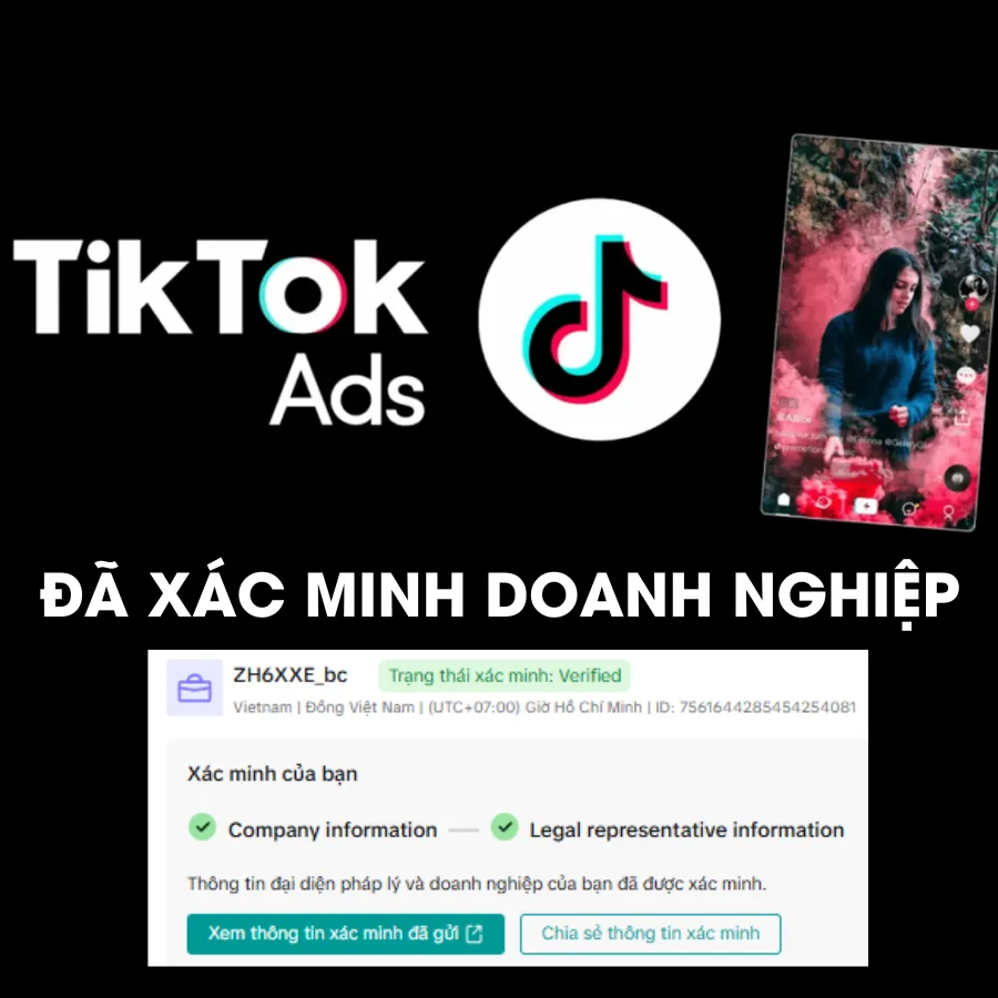 BC 3 TIKTOK ADS Đã Xác Minh Doanh Nghiệp Tiền VND