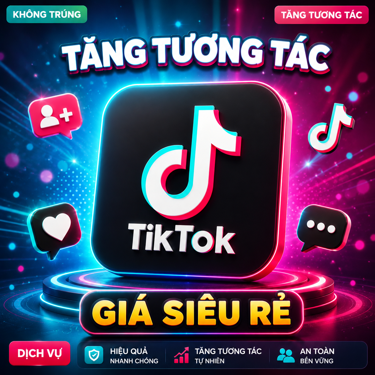 TĂNG TƯƠNG TÁC TIKTOK SIÊU RẺ - UY TÍN - 24/7 VIEW - TIM - FOLLOW - SHARE - CMT
