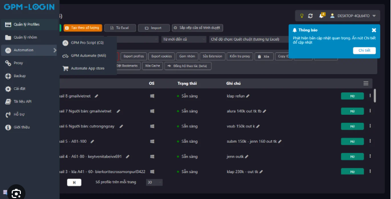 Key GPM login chính hãng  - bản quyền - tránh crack rủi do mất dữ liệu