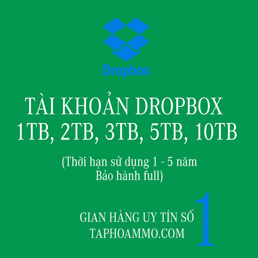 Tài khoản Dropbox dung lượng 1tb, 2tb, 3tb, 5tb, 10tb