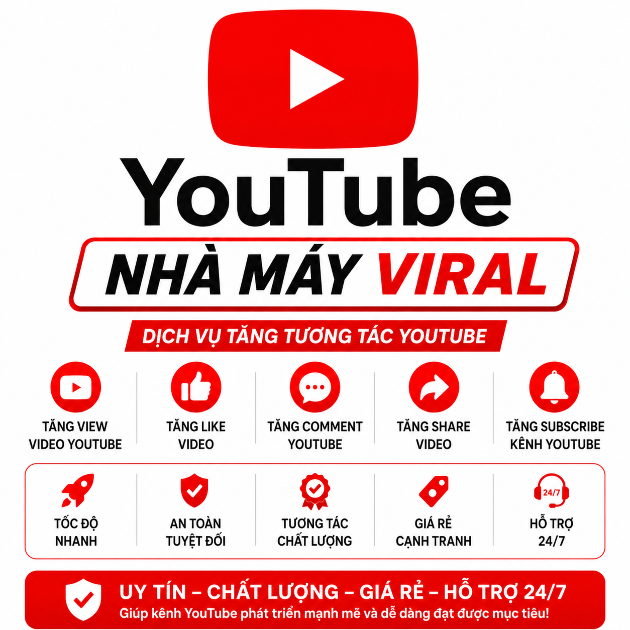 🚀 Dịch Vụ Tăng Tương Tác YouTube Giá Rẻ – Uy Tín – Chất Lượng 🚀