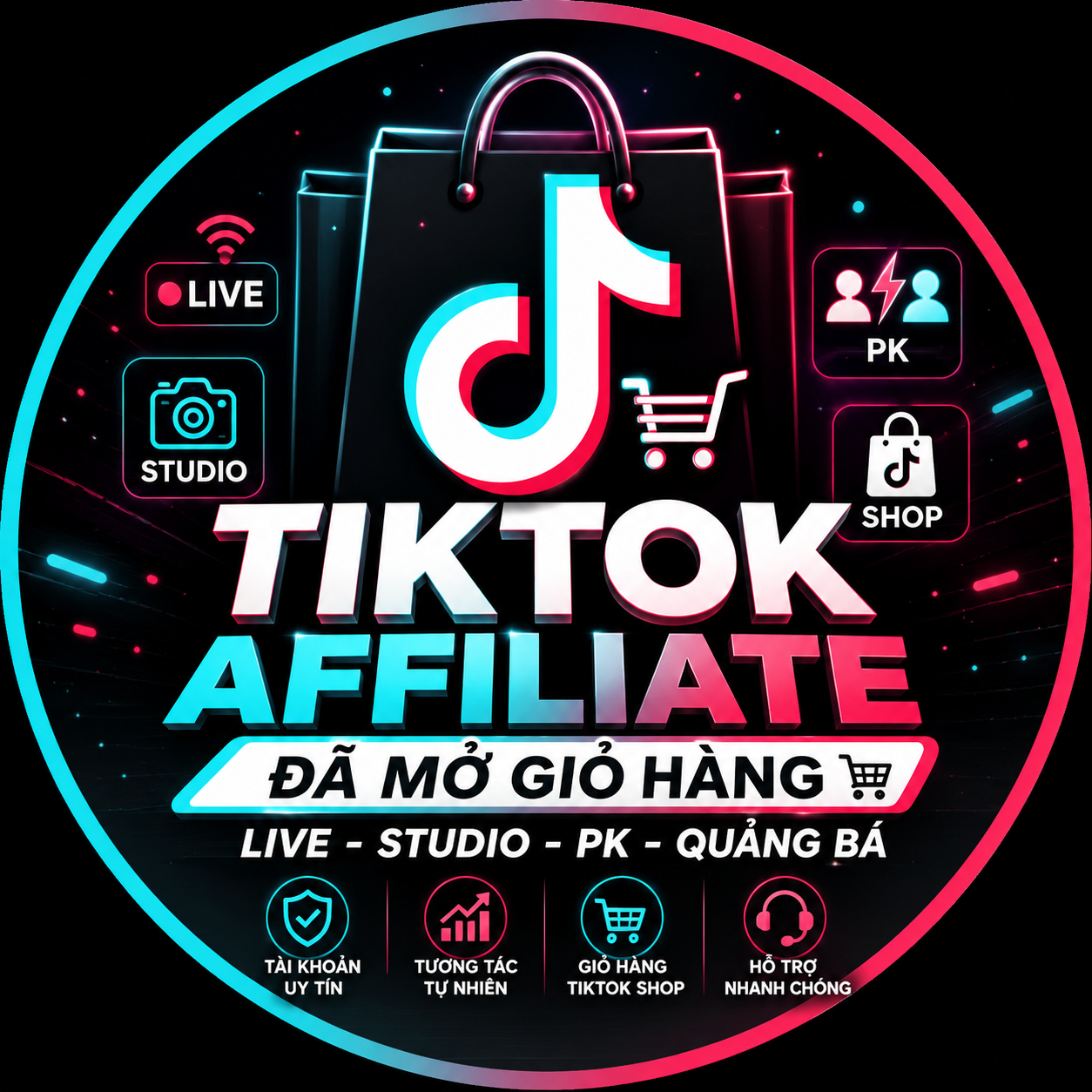TIKTOK AFFILIATE ĐÃ MỞ GIỎ HÀNG - LIVE - STUDIO - PK - QUẢNG BÁ