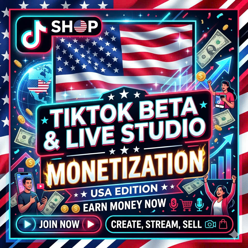 TÀI KHOẢN TIKTOK US (MỸ), ANH, PHÁP, ĐỨC CÓ SẴN CHỨC NĂNG LIVE STUDIO + TIKTOK SHOP VÀ BETA BẬT KIẾM TIỀN